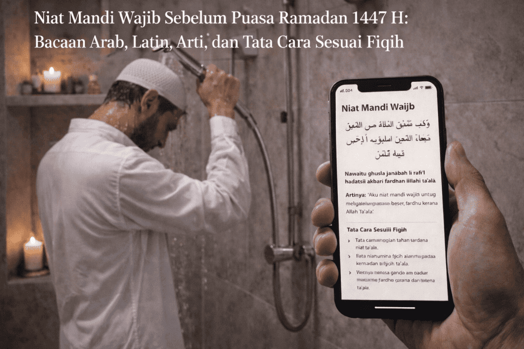 niat mandi wajib sebelum puasa ramadan 1447 h lengkap bacaan arab latin arti dan tata cara sesuai fiqih